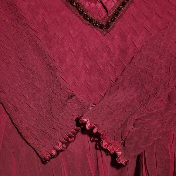KOMAROV Magenta Ombre Dress Tiered Chiffon Sz. MED NWT - Picture 9 of 9